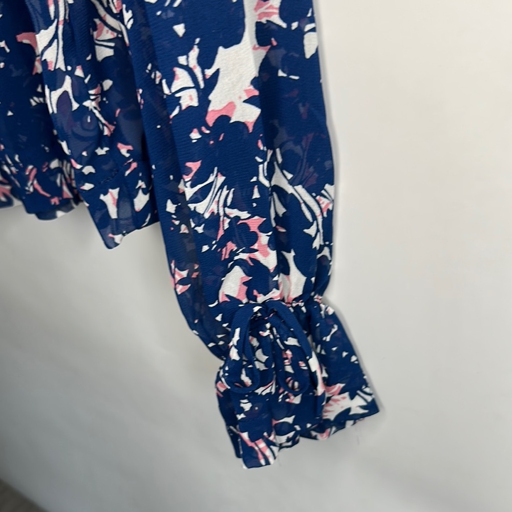 MOD LUSIVE Blue Ruffled Blouse - Picture 8 of 9